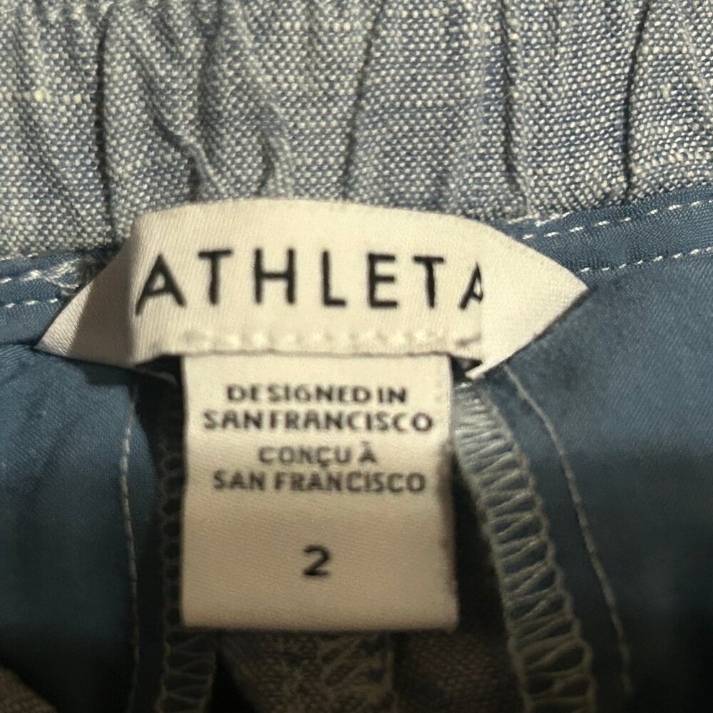 ATHLETA Cabo Linen Wide Leg Pants Size 2 Chambray Blue - Picture 7 of 12